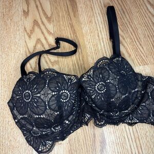 Aerie Black Floral Lace Bra